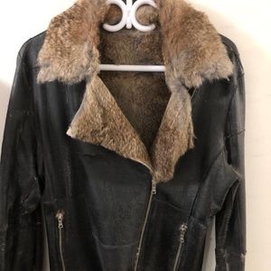 Andrew Marc Fur Lined Moto Jacket